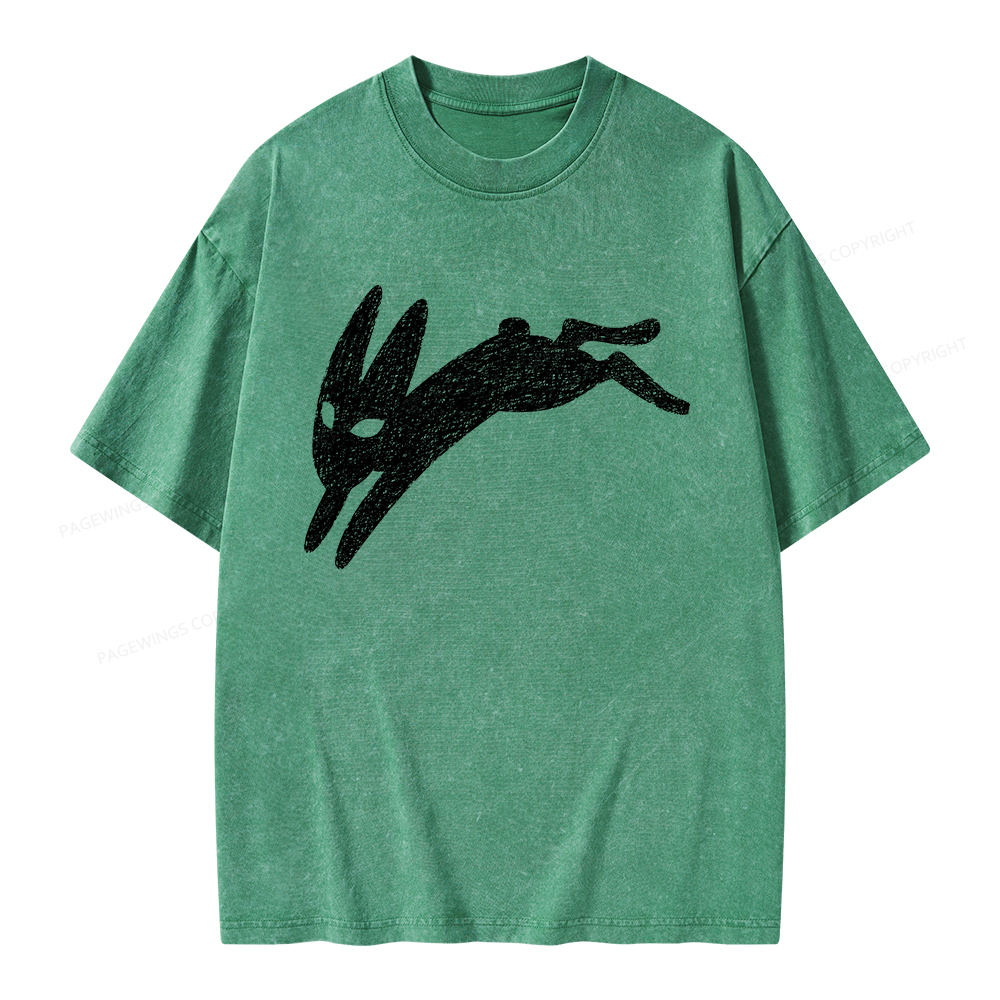 Pagewings Death Bunny Unisex Washed T-shirt