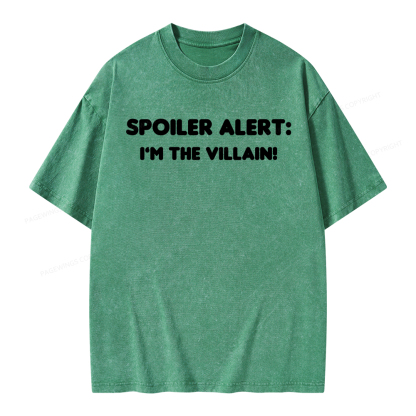 Pagewings Spoiler Alert: I'm The Villain Unisex Washed T-shirt