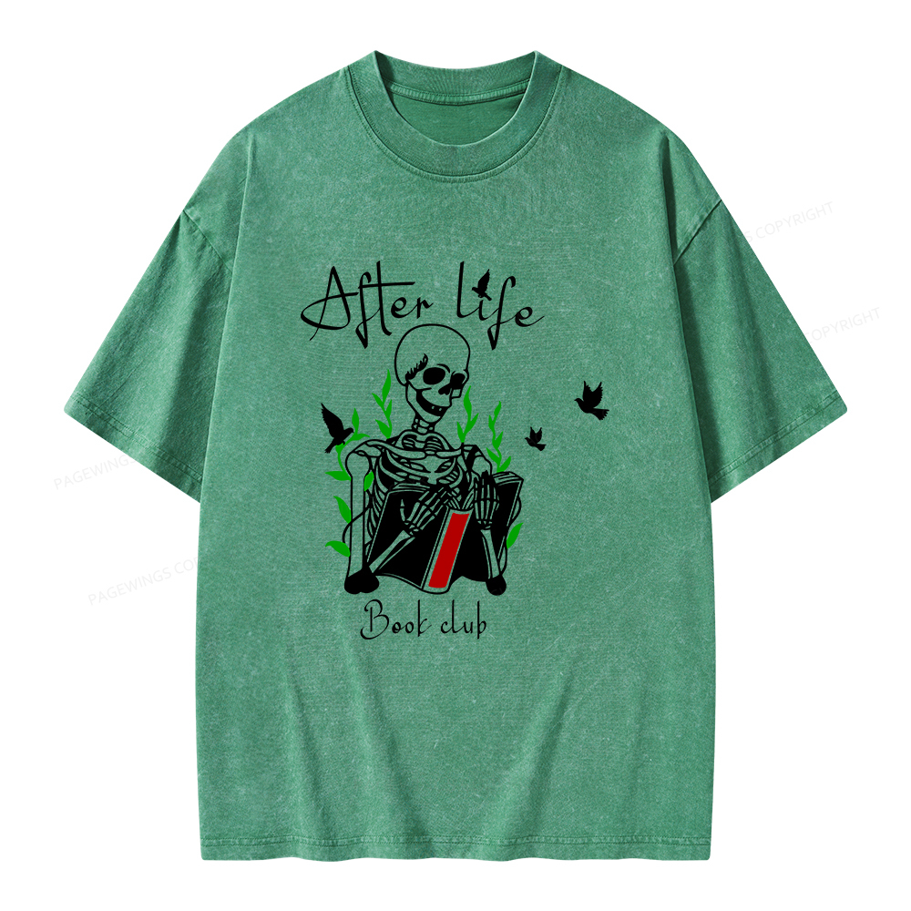 Pagewings Afterlife Book Club Unisex Washed T-shirt