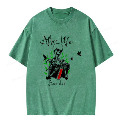 Pagewings Afterlife Book Club Unisex Washed T-shirt