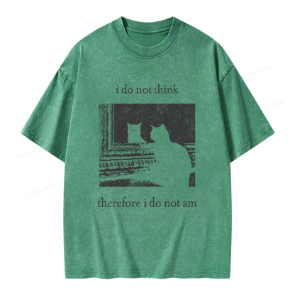 Pagewings I Do Not Think Therefore I Do Not Am Unisex Washed T-shirt