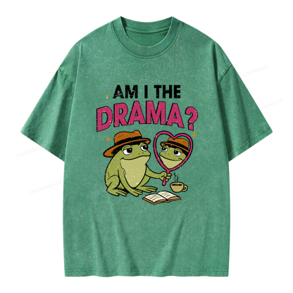 Pagewings Am I The Drama Unisex Washed T-shirt