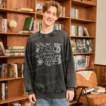 Pagewings Just one more chapter Unisex Washed Sweatshirt