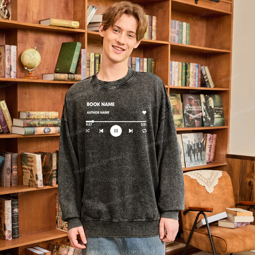 Pagewings Personalized Book Name Unisex Washed Sweatshirt