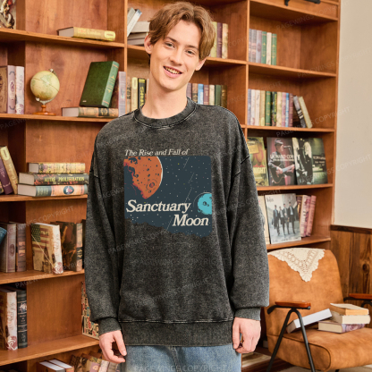 Pagewings Sanctuary Moon Unisex Washed Sweatshirt