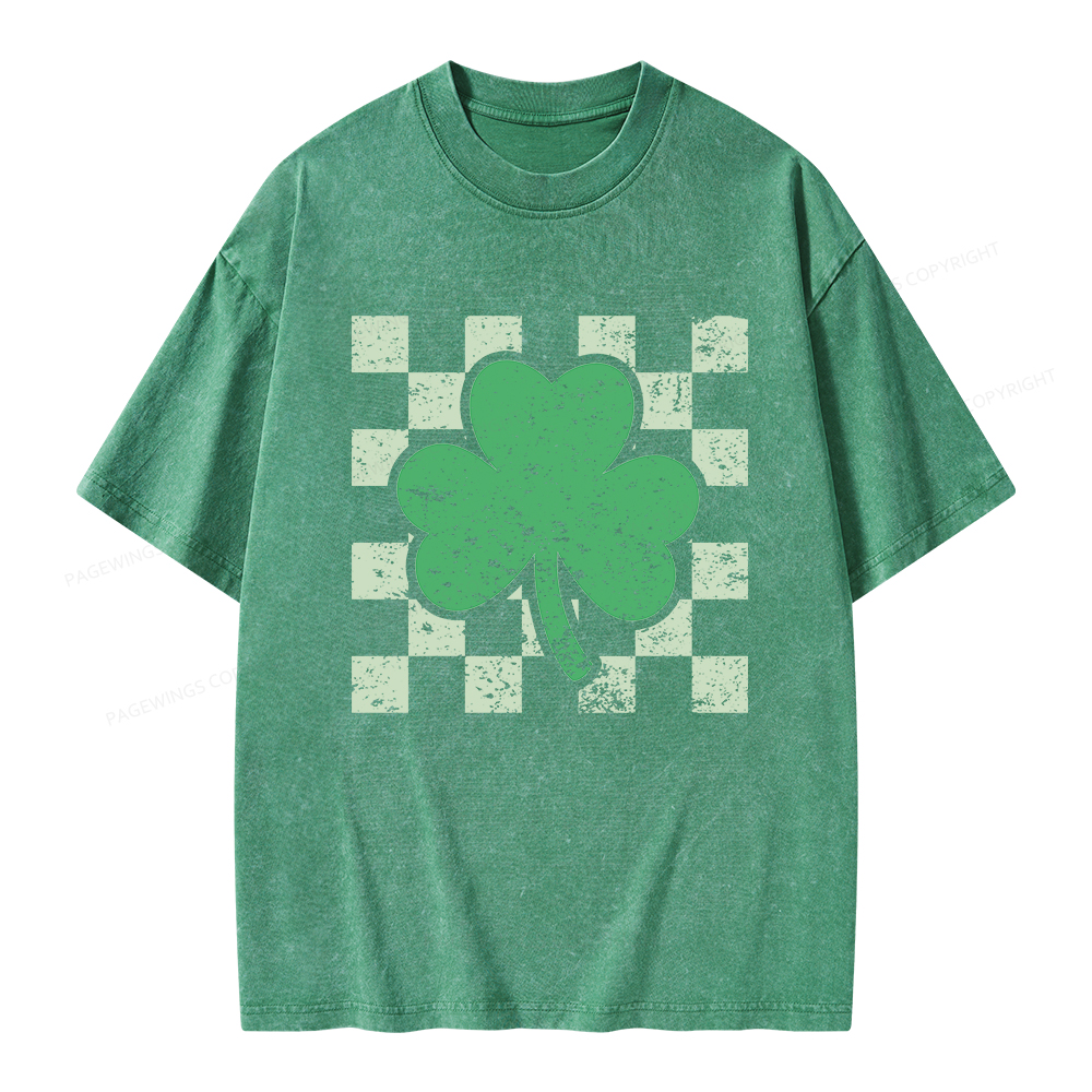 Pagewings St Patrick's Shirt, Shamrock Shirt Unisex Washed T-shirt