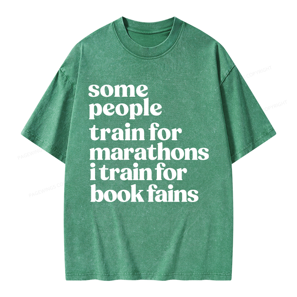 Pagewings I Train For Book Fairs Unisex Washed T-shirt