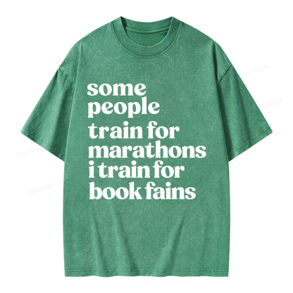 Pagewings I Train For Book Fairs Unisex Washed T-shirt