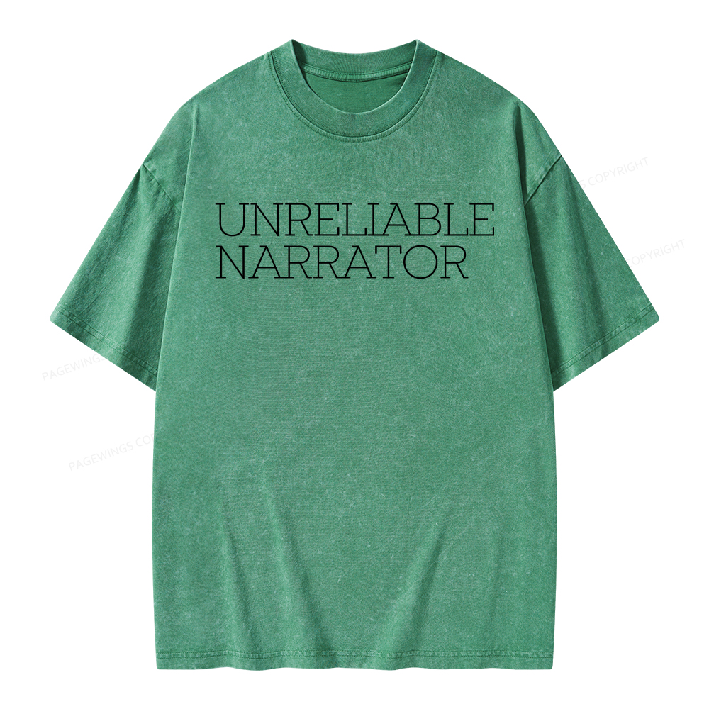 Pagewings Unreliable Narrator Unisex Washed T-shirt