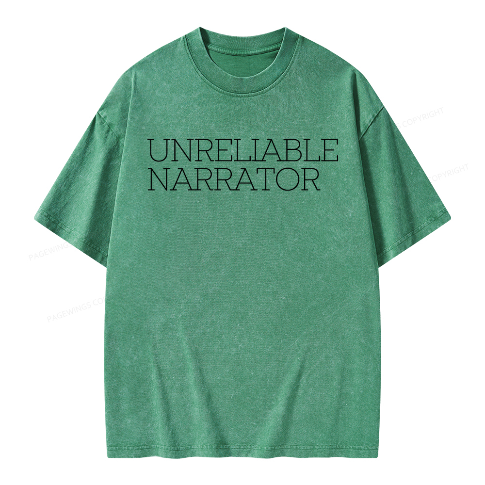 Pagewings Unreliable Narrator Unisex Washed T-shirt
