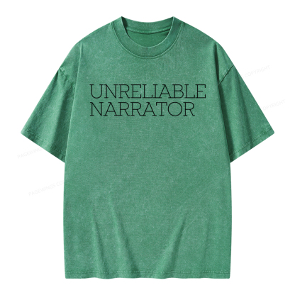 Pagewings Unreliable Narrator Unisex Washed T-shirt
