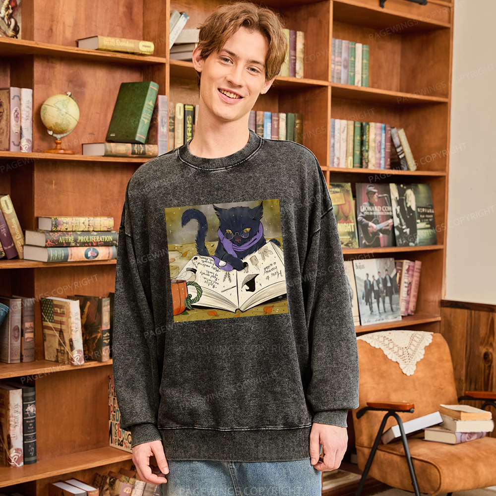 Pagewings Magic Book Lover Unisex Washed Sweatshirt