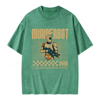 Pagewings Murderbot Unisex Washed T-shirt