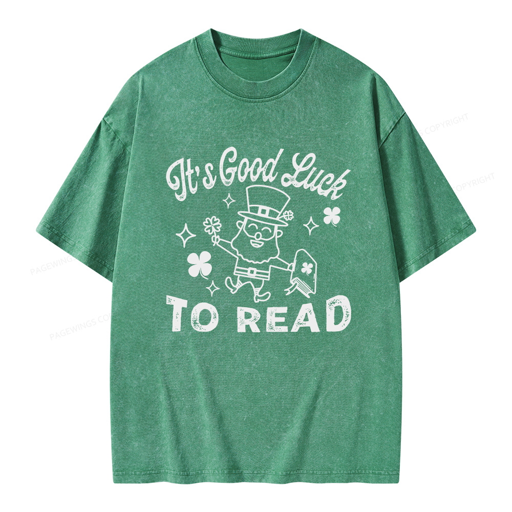 Pagewings  St. Patrick's day Librarian Shirt Library tshirt Unisex Washed T-shirt