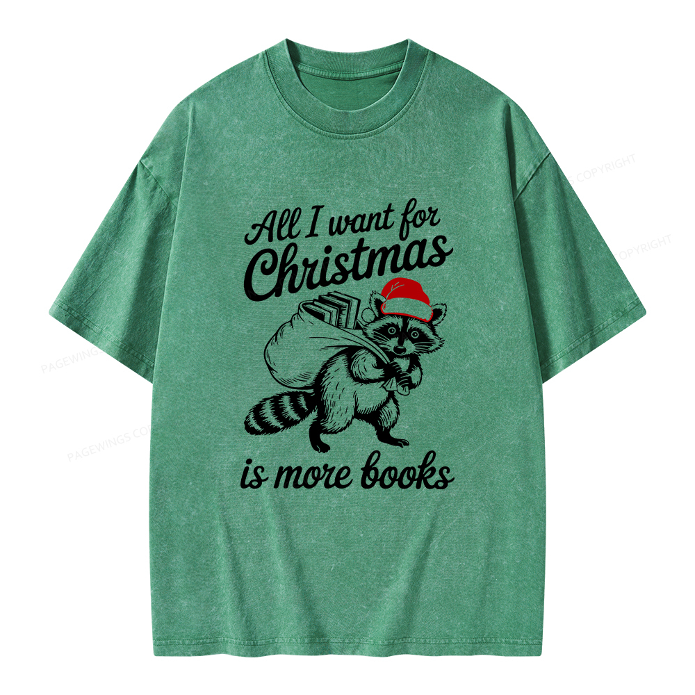 Pagewings Christmas Bookish Unisex Washed T-shirt