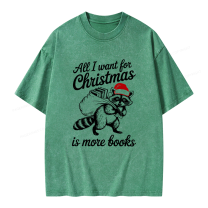 Pagewings Christmas Bookish Unisex Washed T-shirt