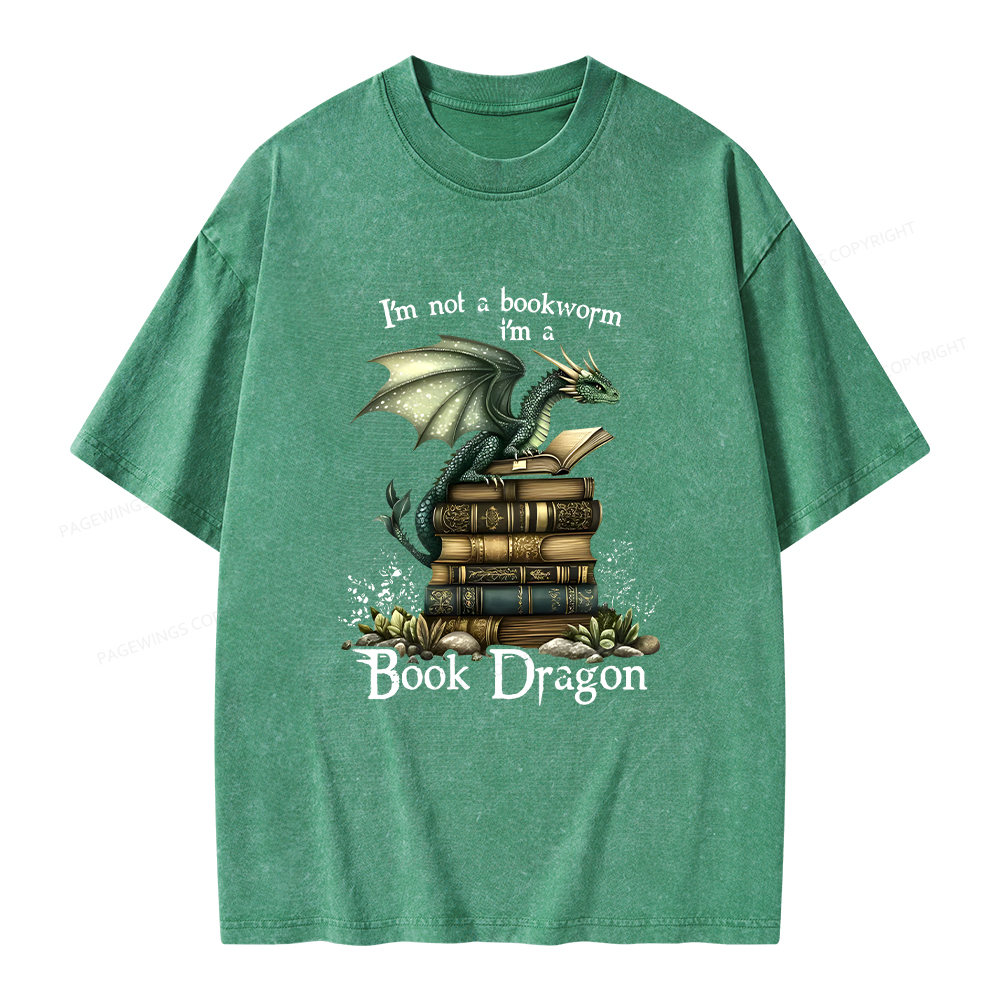 Pagewings Book Dragon Unisex Washed T-shirt