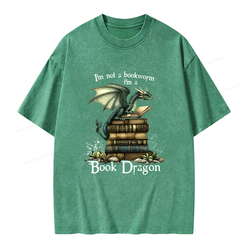 Pagewings Book Dragon Unisex Washed T-shirt