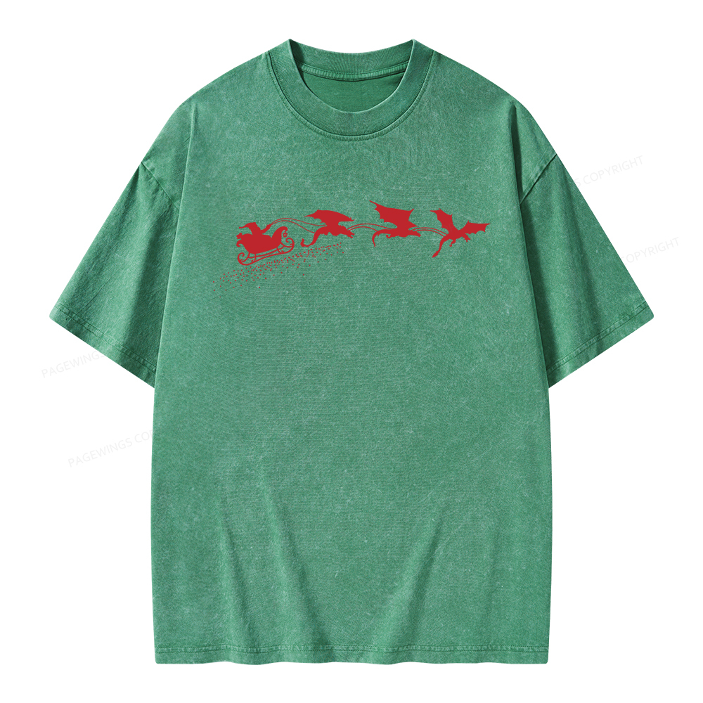 Pagewings Cozy Fantasy Christmas Unisex Washed T-shirt