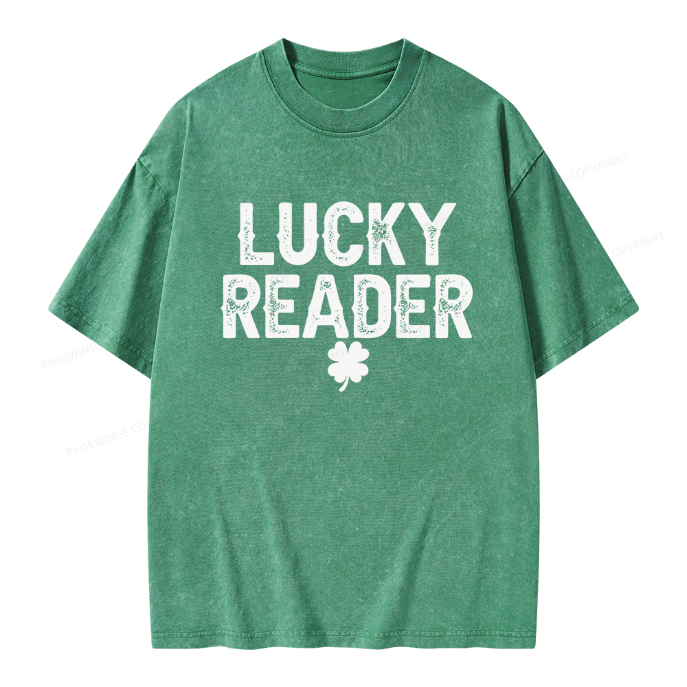 Pagewings Lucky and Lucky Fucker Graphic Tees Unisex Washed T-shirt