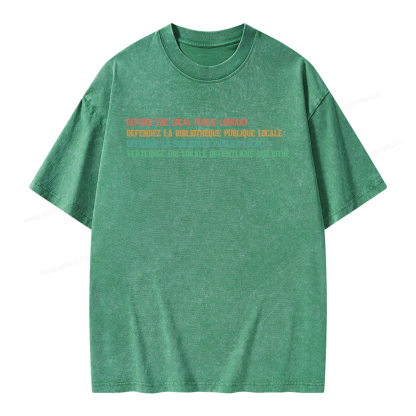 Pagewings Defend the Local Public Library Unisex Washed T-shirt