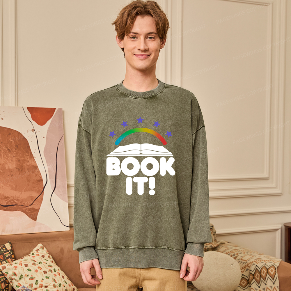 Pagewings Book It Unisex Washed Sweatshirt
