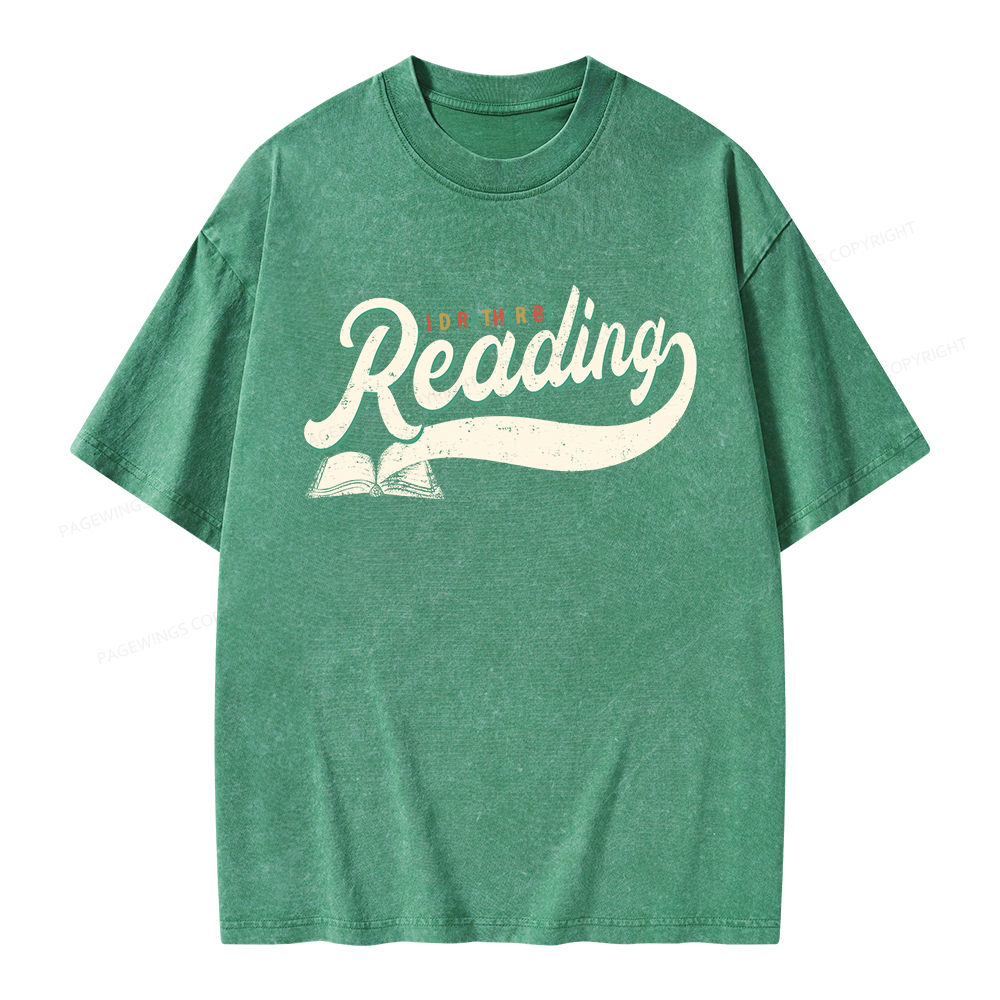 Pagewings I’d Rather Be Reading Unisex Washed T-shirt