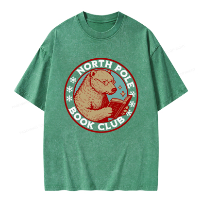 Pagewings North Pole Book Club Unisex Washed T-shirt