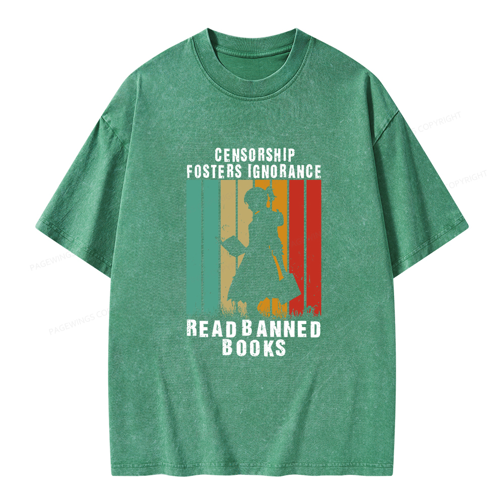 Pagewings Banned Books Vintage T-Shirt Unisex Washed T-shirt