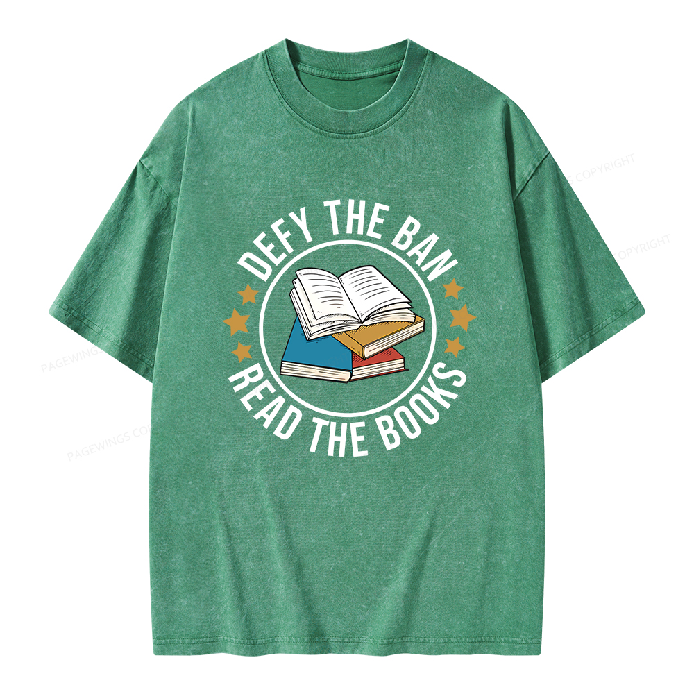 Pagewings Read Banned Books T-Shirt Unisex Washed T-shirt