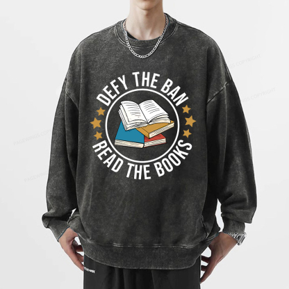 Pagewings Read Banned Books T-Shirt Unisex Washed Sweatshirt