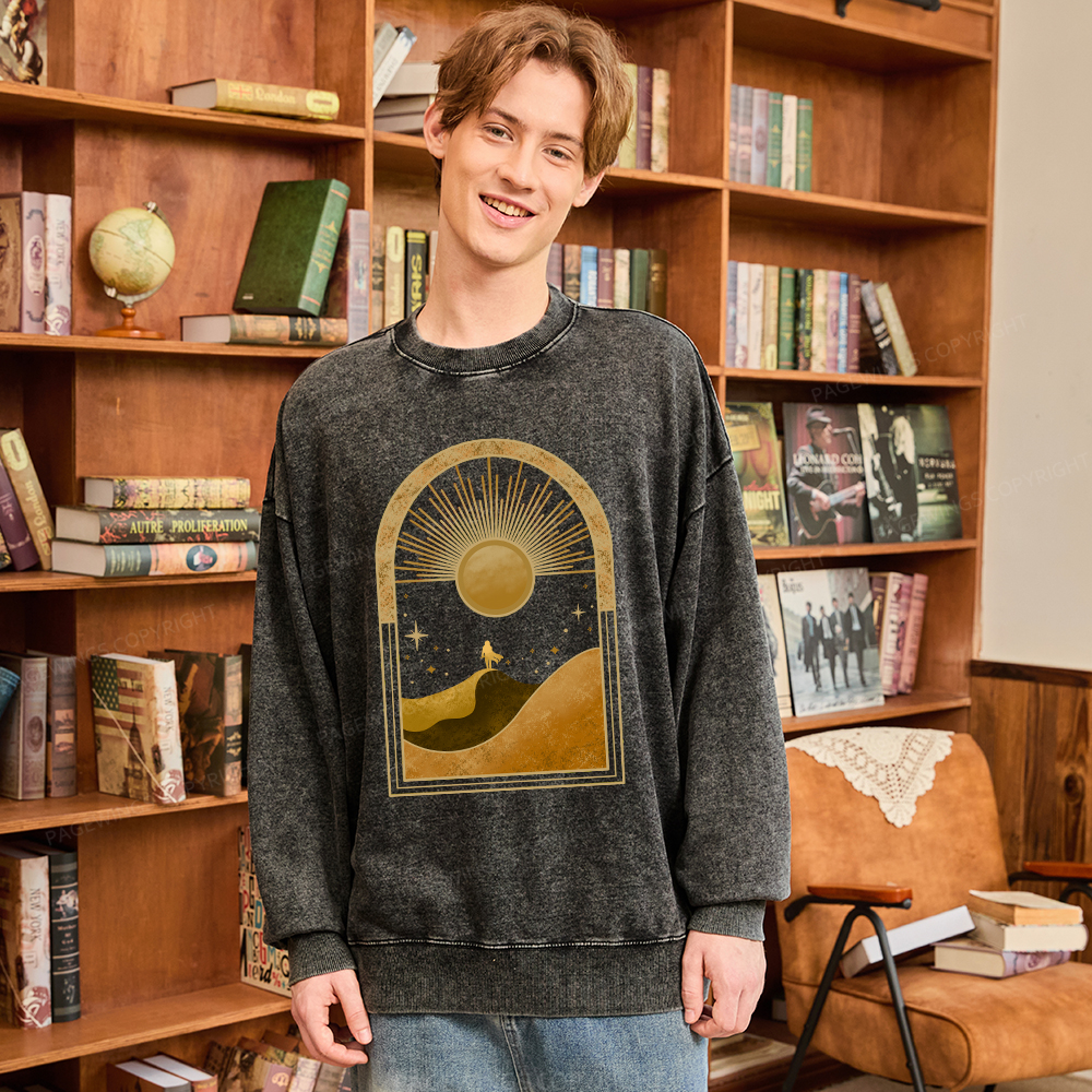 Pagewings Sci-Fi Lover Unisex Washed Sweatshirt