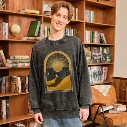 Pagewings Sci-Fi Lover Unisex Washed Sweatshirt