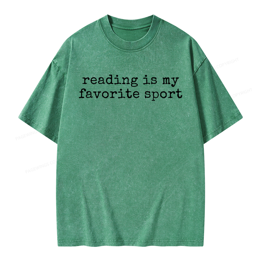 Pagewings Reading Is My Favorite Sport Unisex Washed T-shirt