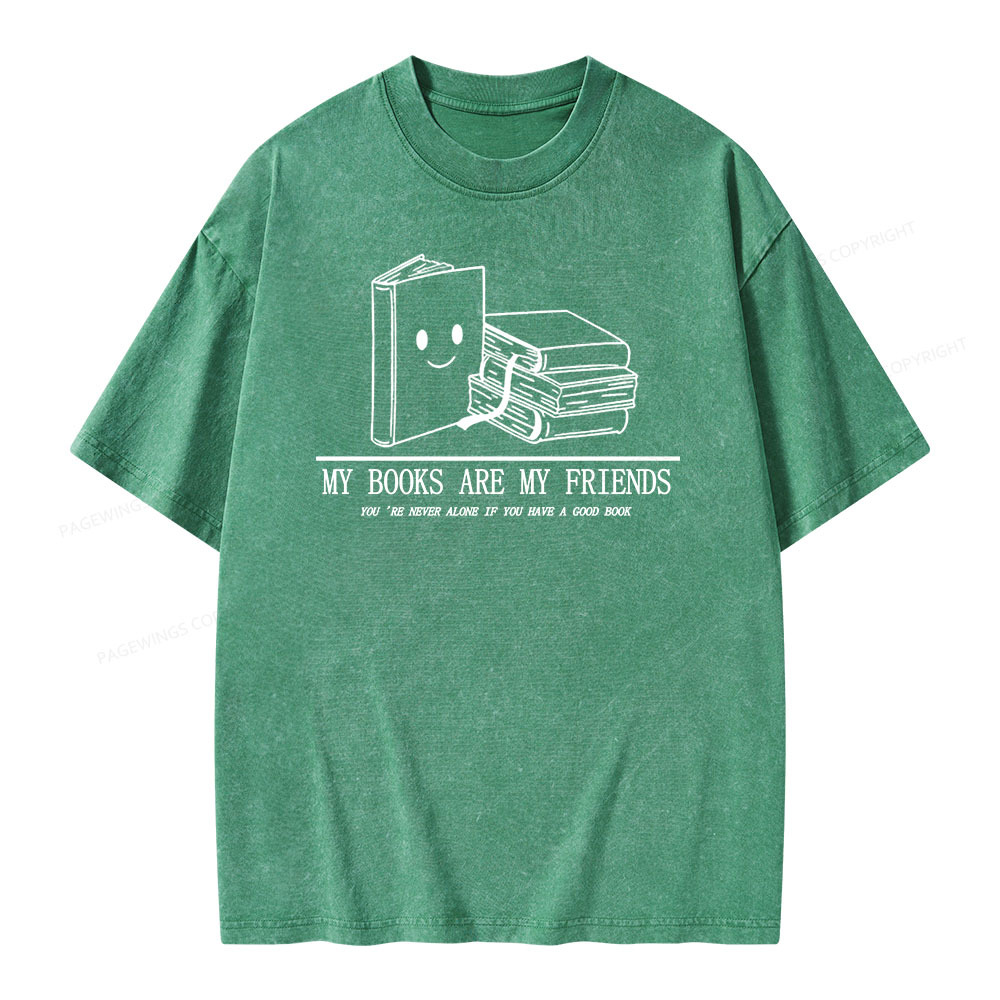 Pagewings The Books Are Friends T-Shirt Unisex Washed T-shirt