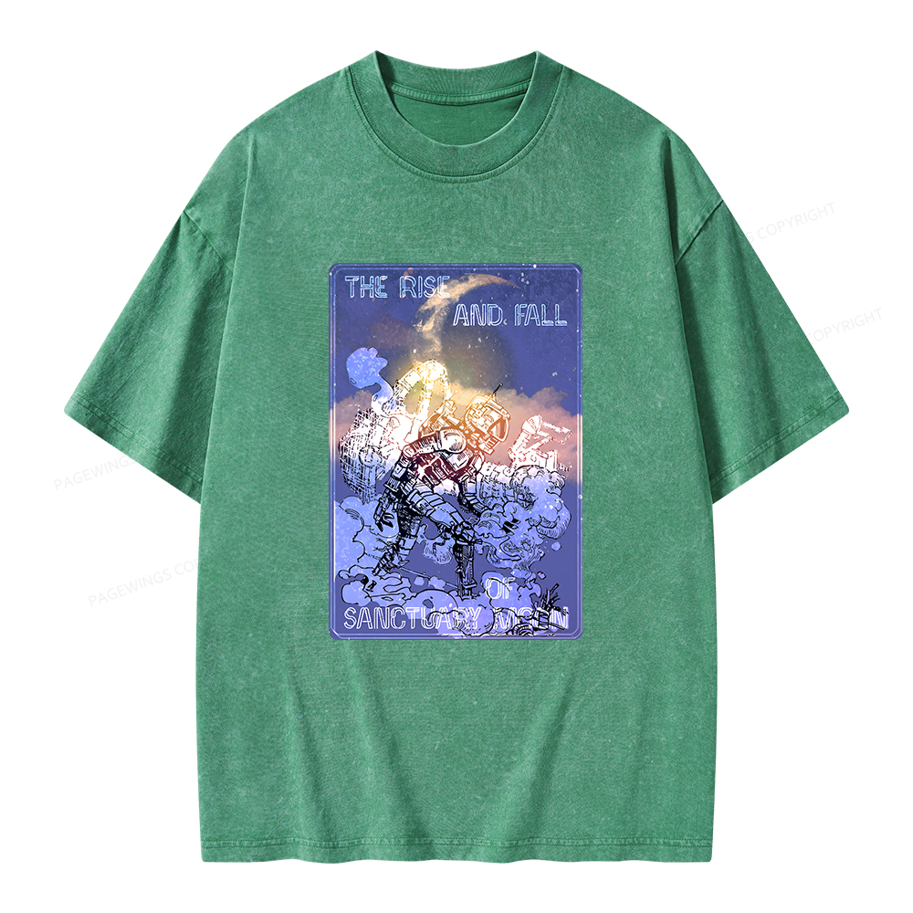 Pagewings The Rise And Fall of Sanctuary Moon Unisex Washed T-shirt