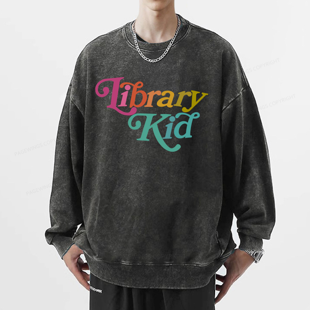 Pagewings Library Shirt Librarian Shirt Unisex Washed Sweatshirt