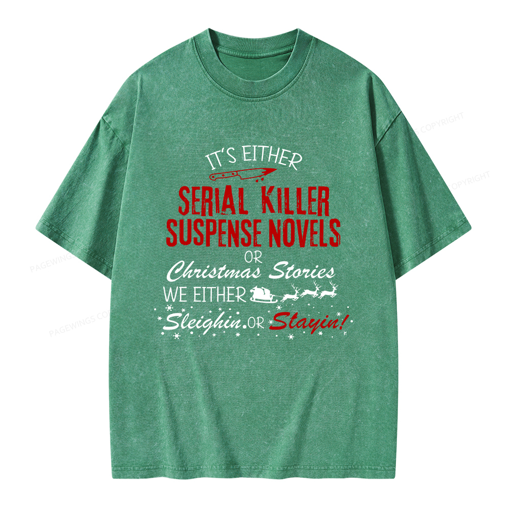 Pagewings Horror Christmas Unisex Washed T-shirt