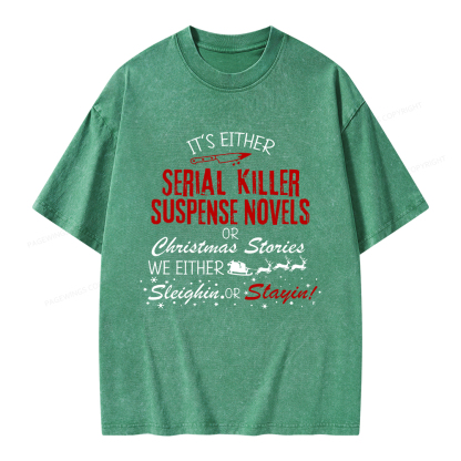 Pagewings Horror Christmas Unisex Washed T-shirt