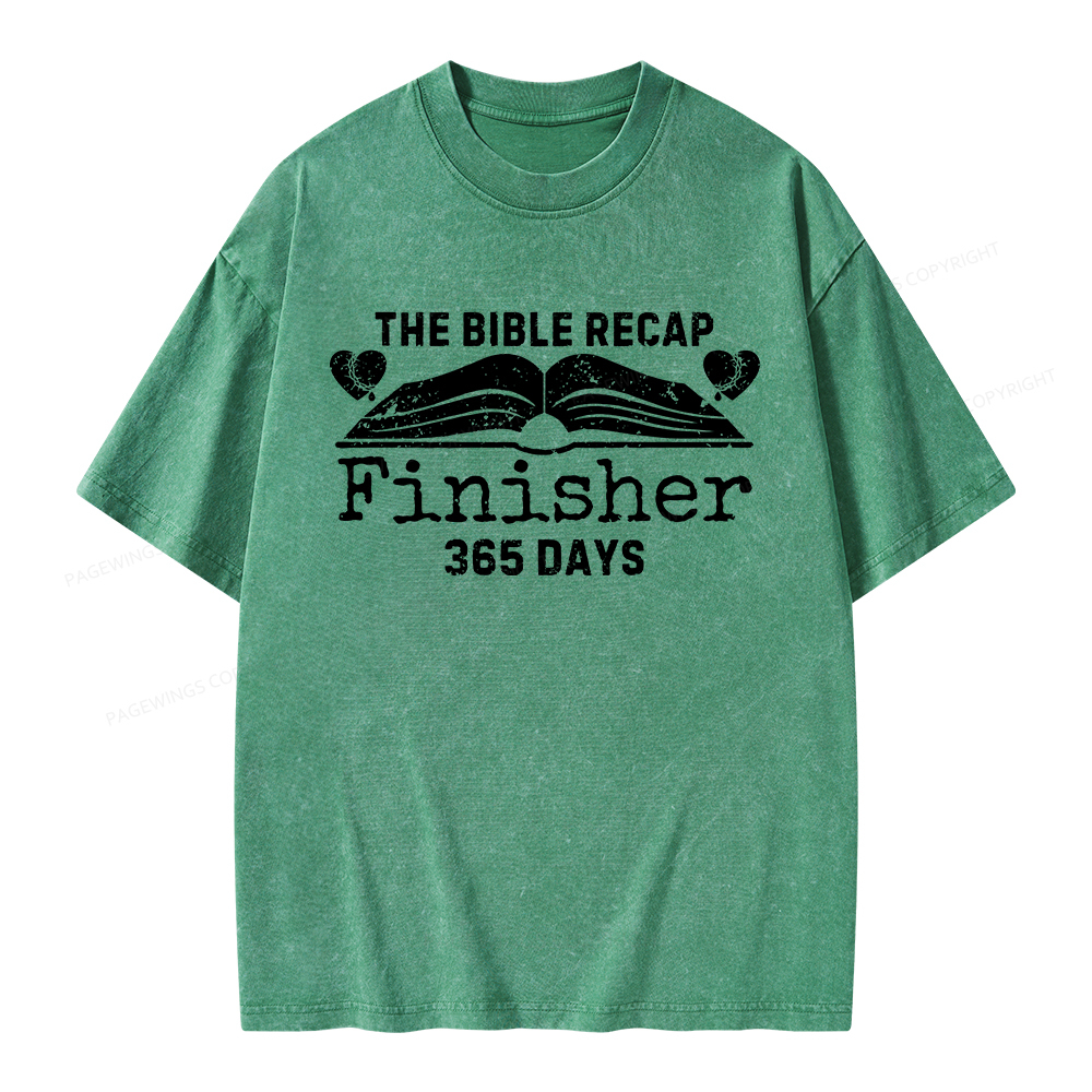 Pagewings The Bible Recap Finisher 365 Days Unisex Washed T-shirt