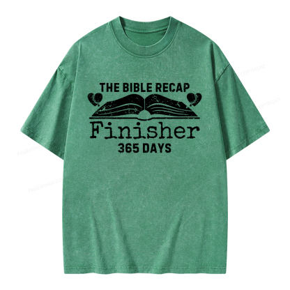 Pagewings The Bible Recap Finisher 365 Days Unisex Washed T-shirt