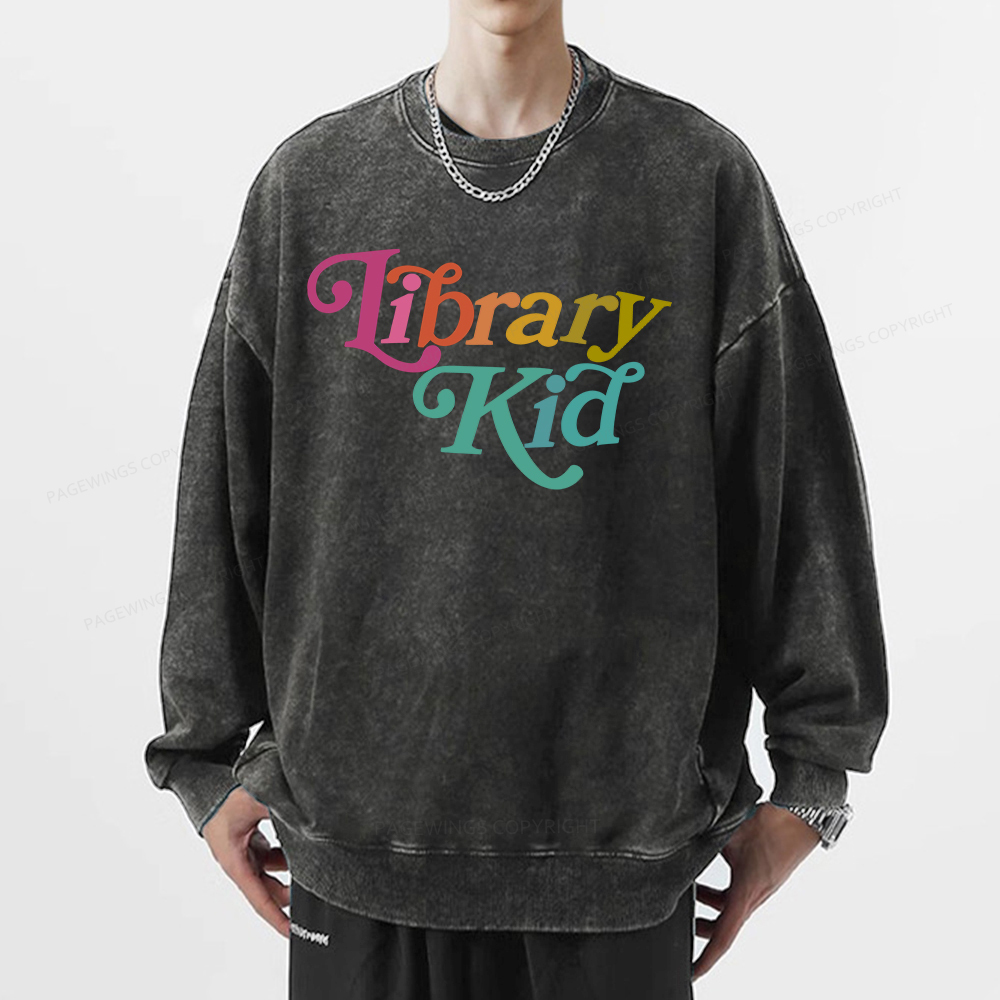 Pagewings Library Shirt Librarian Shirt Unisex Washed Sweatshirt