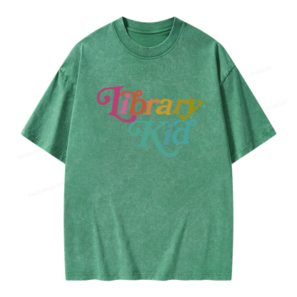 Pagewings Library Shirt Librarian Shirt Unisex Washed T-shirt