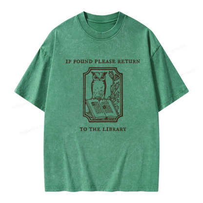 Pagewings Librarian Gift Owl Book Shirt Unisex Washed T-shirt