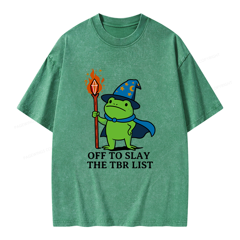 Pagewings Off to Slay The TBR List Unisex Washed T-shirt