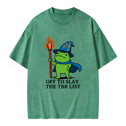 Pagewings Off to Slay The TBR List Unisex Washed T-shirt