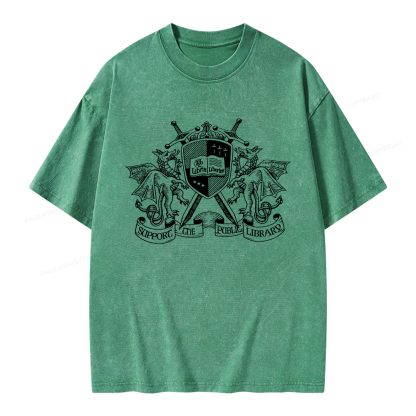 Pagewings Support The Public Library Unisex Washed T-shirt