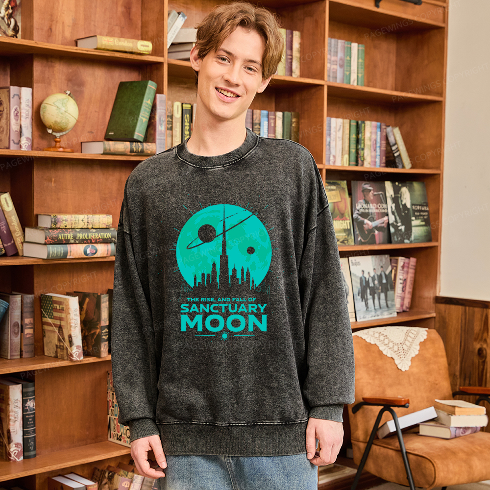 Pagewings Sanctuary Moon Unisex Washed Sweatshirt