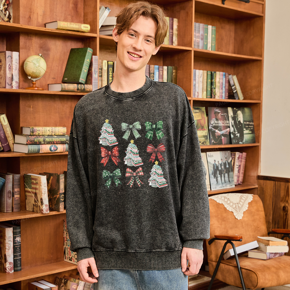 Pagewings Booked for Christmas Unisex Washed Sweatshirt