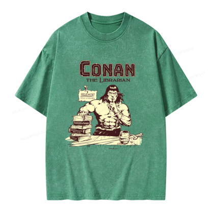 Pagewings Conan the Librarian Unisex Washed T-shirt